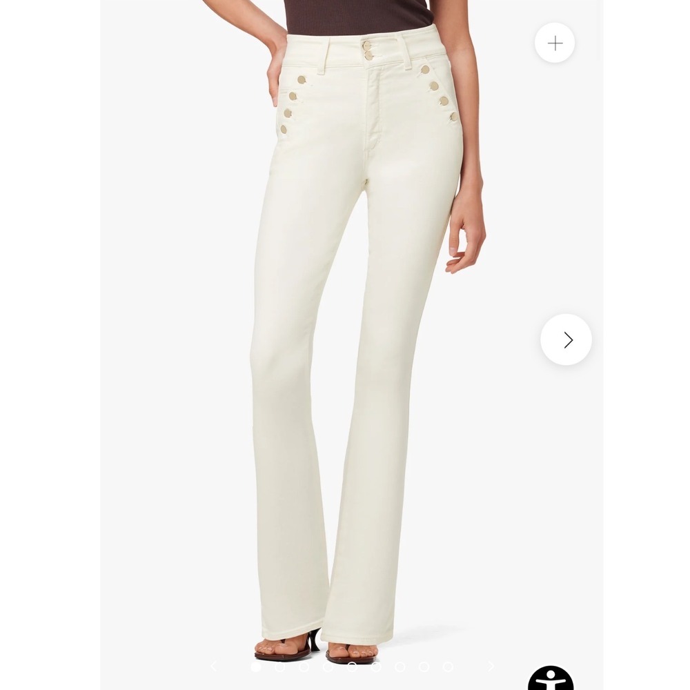 Joe's Jeans Georgia Flare Jeans 28 Milk White Womens High Rise Sailor Button
